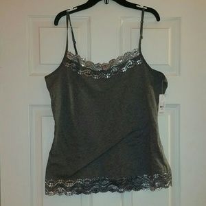 NWT New York and Co. shimmery lace detail cami